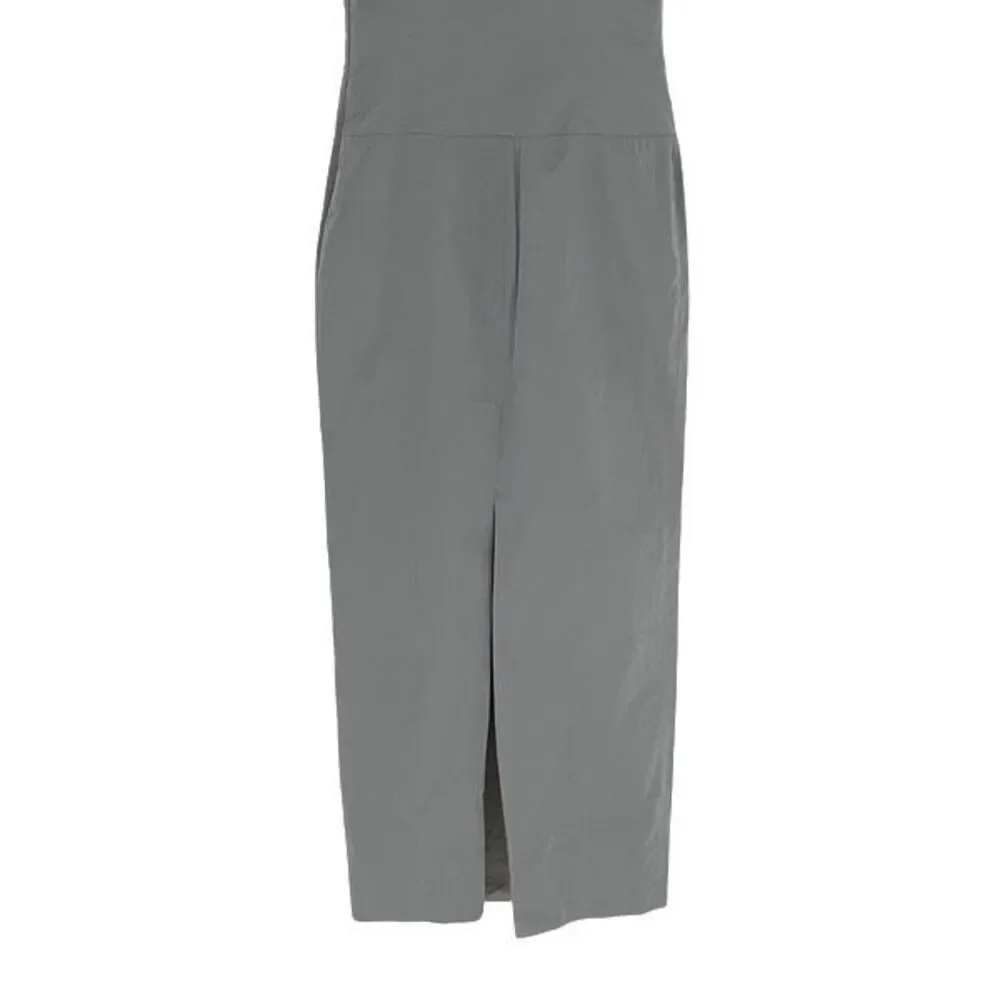 Elise Gug‎ Womens Spaghetti Strap Back Slit Lined Maxi Dress Gray Size 36